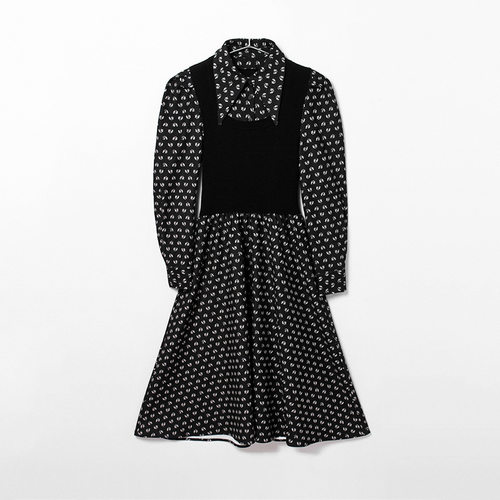 专柜撒柜捡漏透气拼接纹样连衣裙