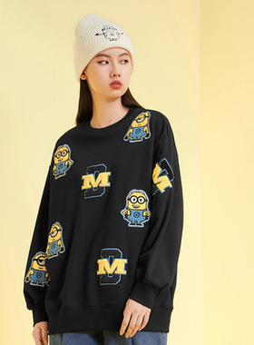 L192秋冬圆领纹样甜美卡通贴布刺绣重工男女情侣款卫衣鸟撤柜剪牌