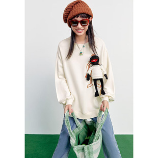 上衣女某某合作款 饰款 卫衣L137 鸟打折清仓娃娃装 太系列撒柜女装