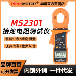 MS2301智能钳形接地电阻测试仪欧姆表泄漏电流测量 PEAKMETER华谊