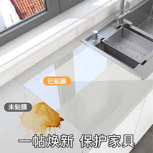 PET厨房防油贴纸阻燃耐高温台面贴膜灶台防水可擦洗特厚自粘壁纸
