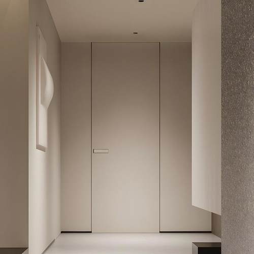 极简隐形门无框通顶门窄边铝木门极窄室内门微水泥套装门暗门静音