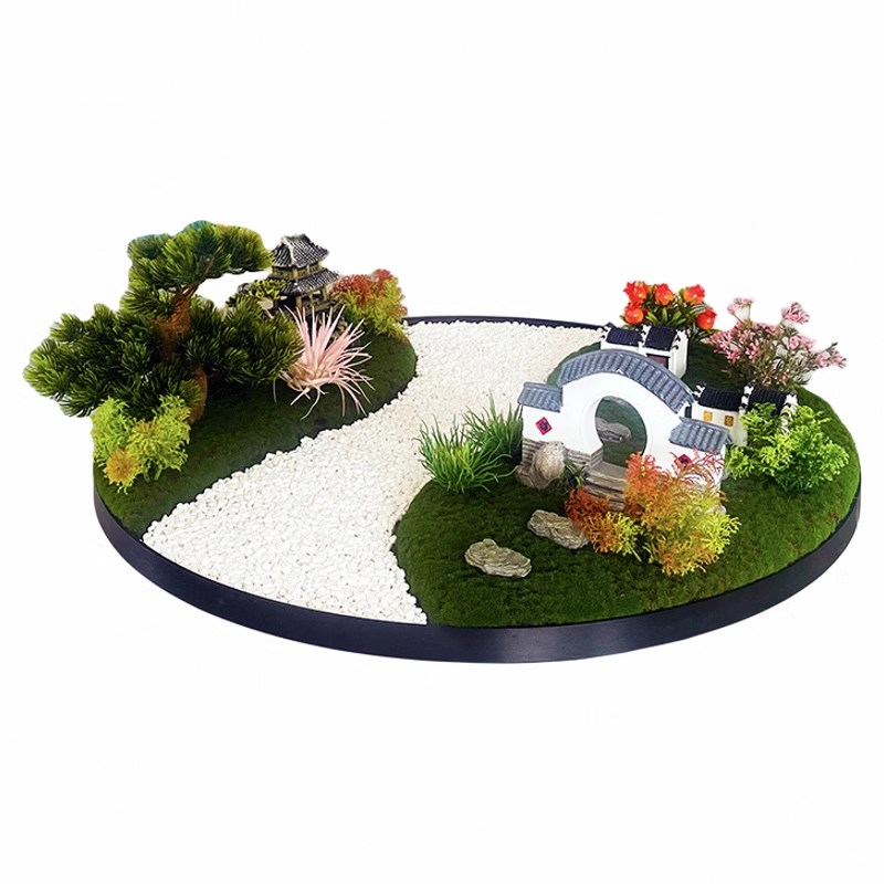 餐桌转盘中间高端酒店桌花电动圆桌装饰景观摆花台面盆景