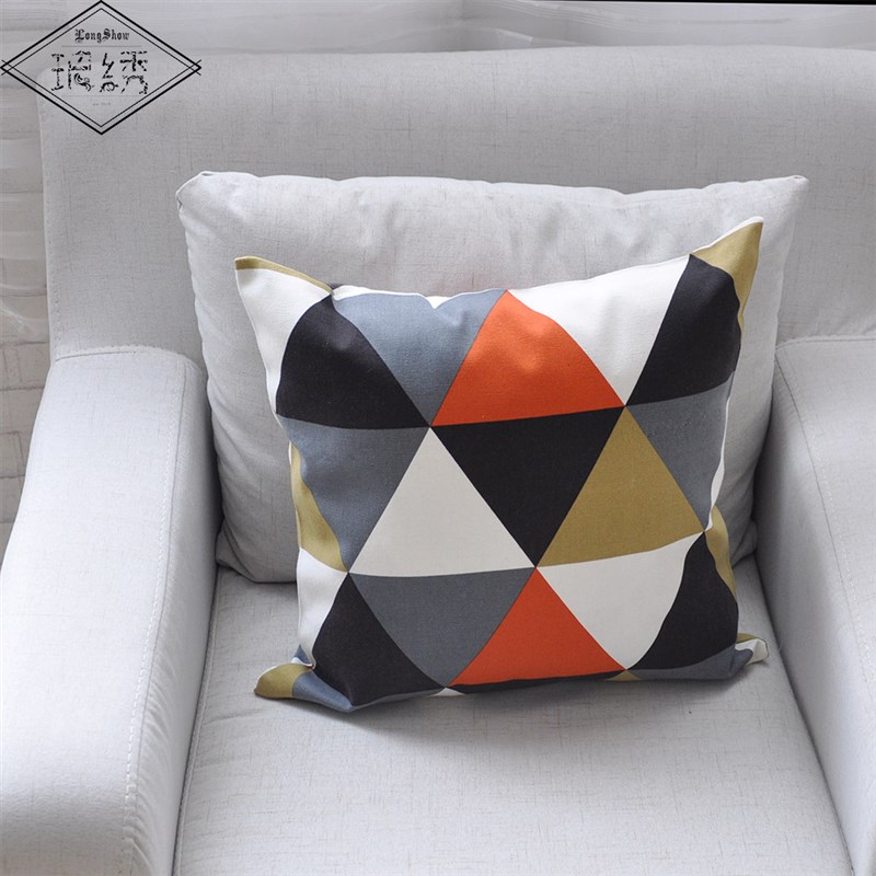 欧式田园亚麻面料抱枕布艺正方形款棉麻印花抱枕皮枕