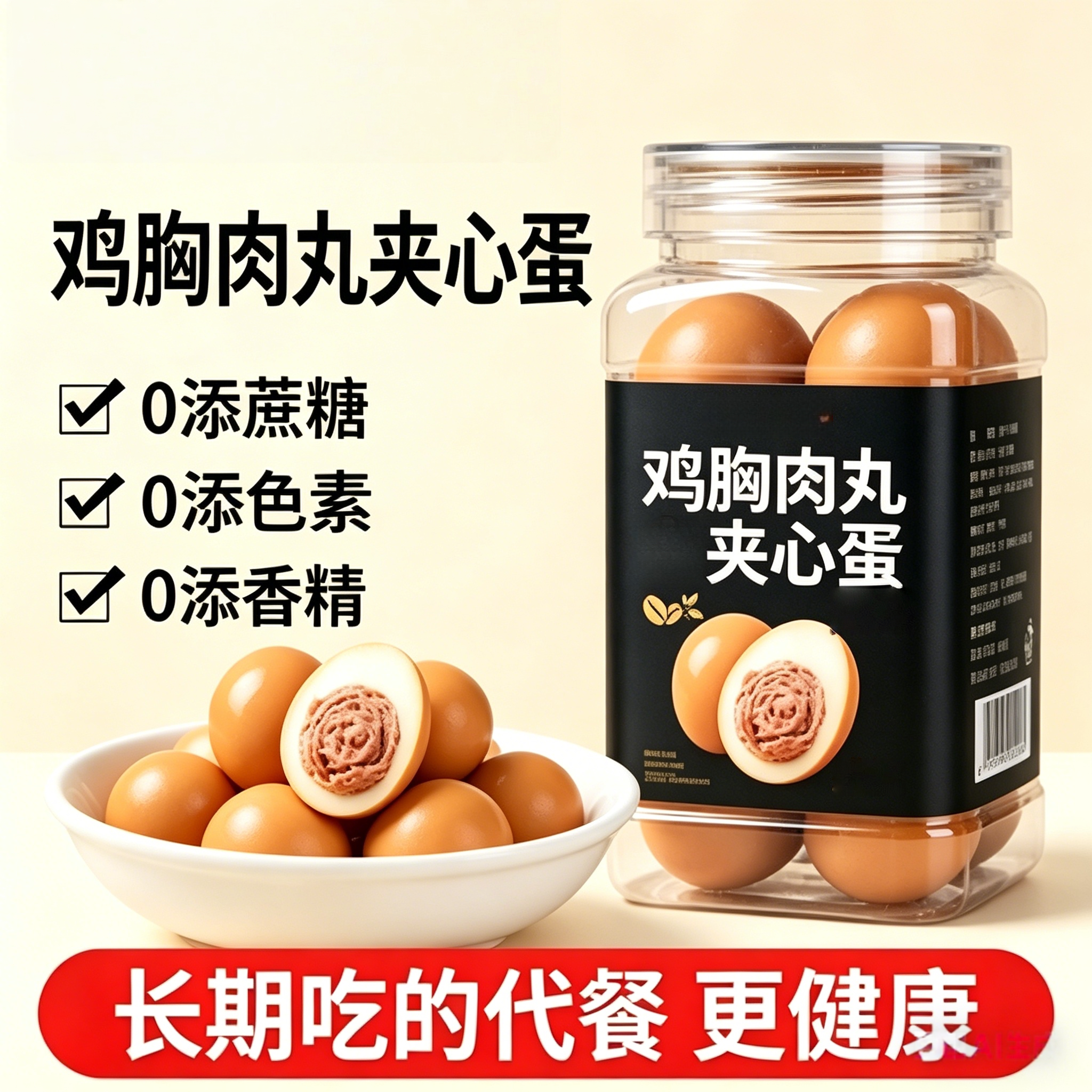 农科院夹心蛋鸡蛋干健身代餐早餐即食肉丸夹心蛋休闲盐焗卤蛋零食