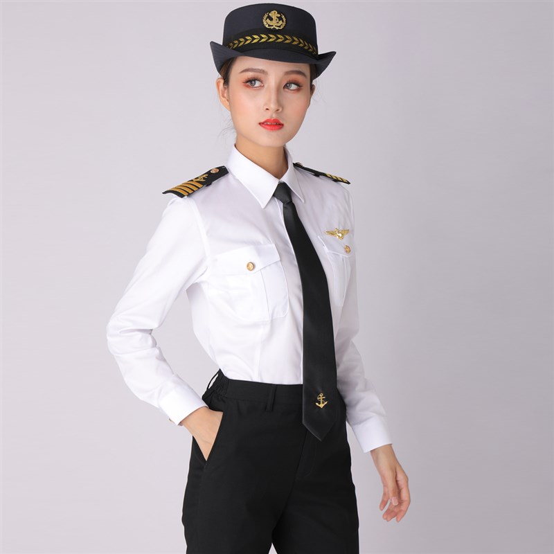 新款海军海员女制服衬衫游轮游艇船员女生工作服KTV酒吧演出服装