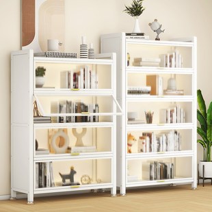 钢制书柜带柜门可移动多层落地家用客厅书房儿童收纳防尘矮储物柜