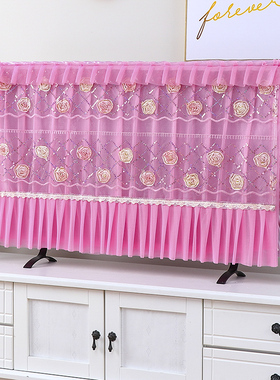 定制蕾丝紫色47电视罩50液晶42英寸55挂式60防尘套55布艺32电视柜