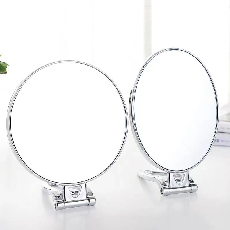 台式化妆镜子双面手柄镜便携折叠壁挂镜小镜子高清带放大美容梳妆