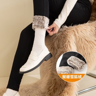 加绒牛仔裤女高腰冬季裤子小脚裤加厚秋冬松紧腰紧身大码保暖棉裤