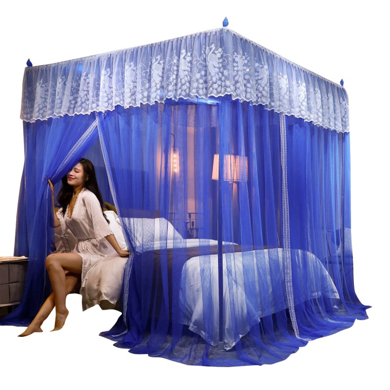 2022新款落地宫廷蚊帐家用1.5m1.8床幔支架公主加密加厚方便拆洗