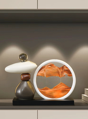 时来运转流沙画摆件酒柜装饰品轻奢玄关高级感客厅家居饰品餐边柜