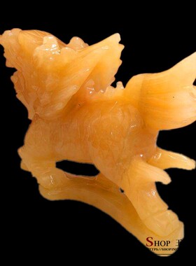 天然米黄玉麒麟家居玄关客厅桌面办公室电视柜酒柜工艺品礼品摆设