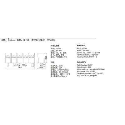 栅栏式PCB接线端子 KF/MF7620 8500间距7.62mm 绿色/黑色 可拼接