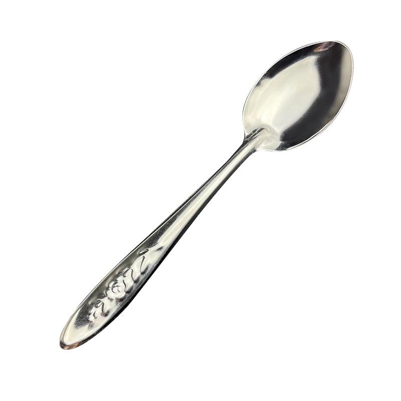 不锈钢西瓜勺家用铁勺子薄汤匙外卖赠品汤勺成人食堂吃饭长柄尖勺