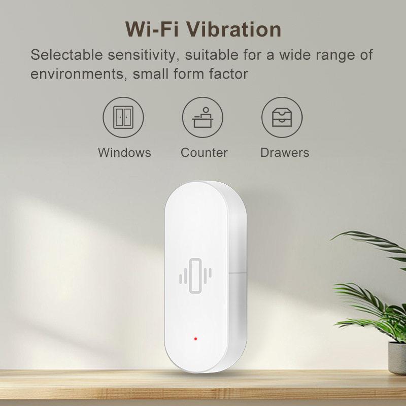 涂鸦wifi振动传感器智能实时检测仪远程运动震动报警门磁