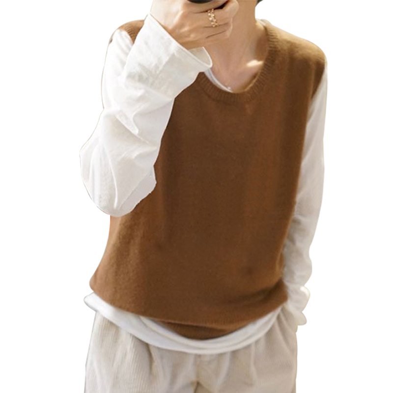 气质都溢出来了~细糯又好搭 套头针织羊绒小背心女羊绒衫坎肩马甲