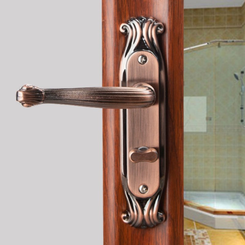 卫浴门锁欧式红古洗手间厕所门把手厨房玻璃门锁通用型卫生间门锁