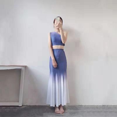 2025新款成人傣族舞蹈服装孔雀舞半裙高弹力练功舞服裙包臀大摆鱼