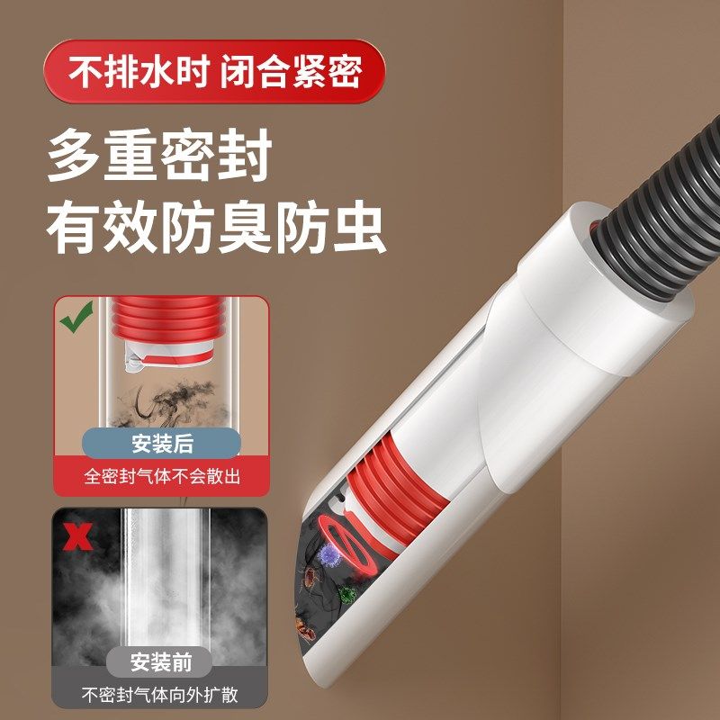 45度墙排专用下水管神器洗脸盆洗手盆密封塞50管道通用防臭接头