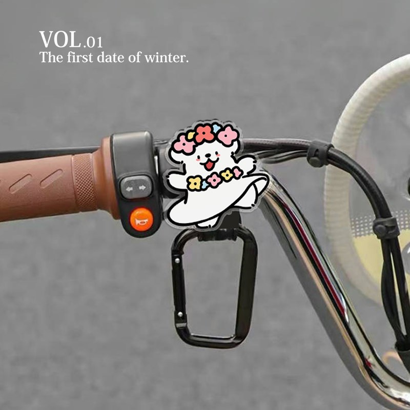 送花小狗电动车挂钩前置通用婴儿推车电瓶车挂物钩摩托车置物神器