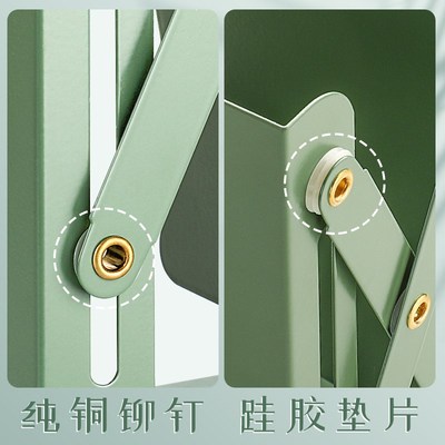 加厚金属书立可伸缩带笔筒书架学生专用桌面书本一体折叠固定收纳