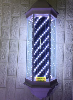 美发转灯旋转理发店LED复古奢华发廊户外宫灯挂墙防水灯箱厂家销