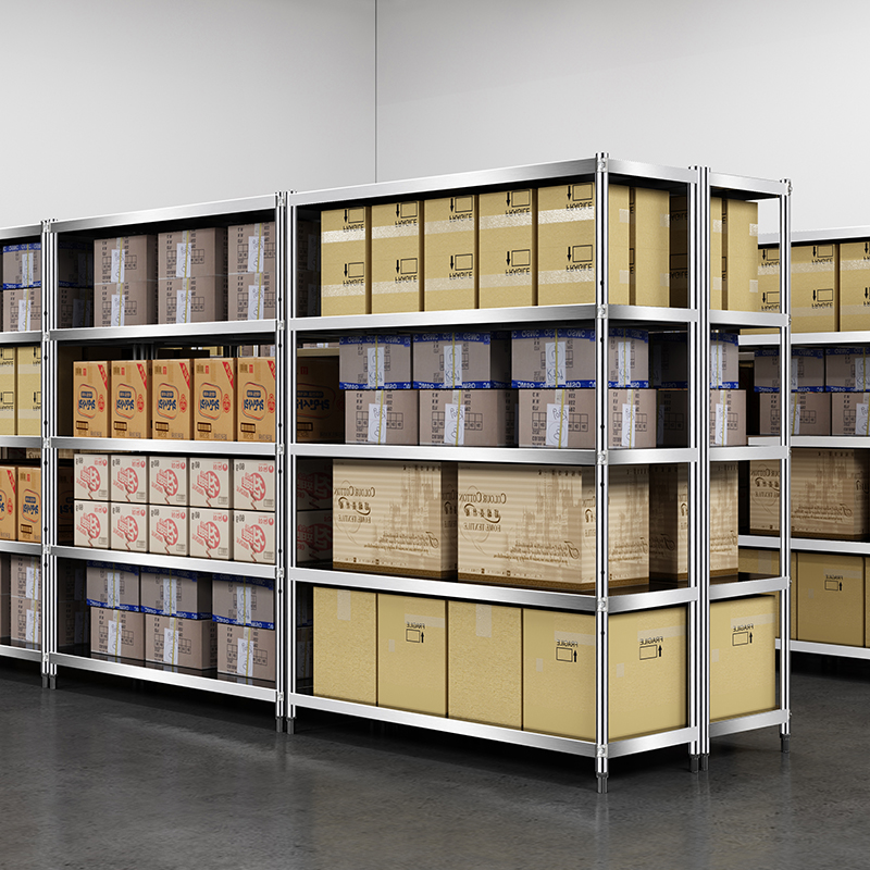 货架置物架多层不锈钢落地仓库厨房储物家用收纳层架物品五层架子