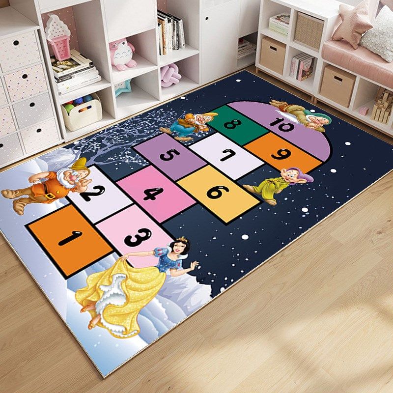 卡通跳房子地毯 卧室整铺床边毯客厅沙发毯数字玩耍地垫
