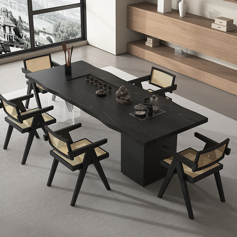 侘寂风实木茶桌椅组合茶盘烧水壶一体碳化黑原木大板泡茶桌亚克力,住宅家具,家用茶台/茶桌,淘宝优惠券,粉丝福利购,淘宝优惠卷