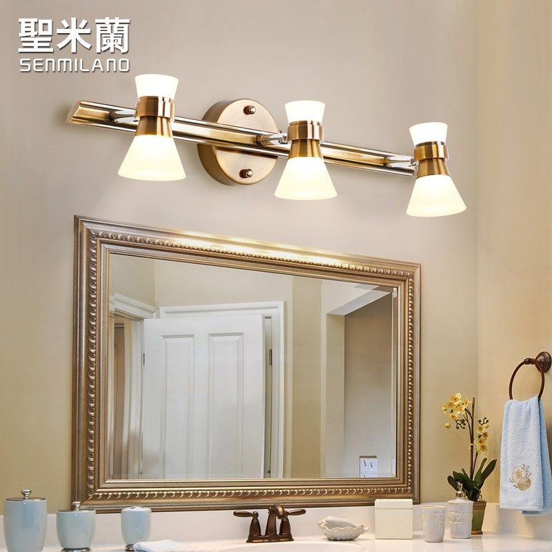 镜前灯LED欧式简约卫生间壁灯浴室防水梳妆台灯化妆灯美式洗手间