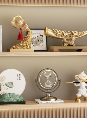 新中式办公室高档摆件轻奢中古风新家客厅书房酒柜聚财装饰工艺品