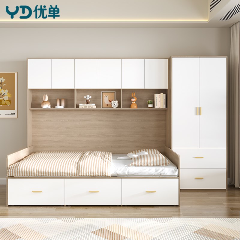 衣柜床一体小户型榻榻米床柜组合床带柜子卧室套装组合2TT11