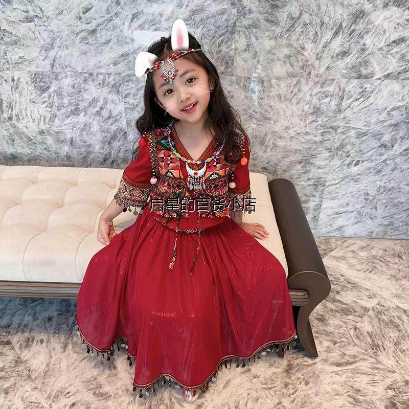 夏季异域风亲子装母女苗疆少女民族服装女童套装裙汉服杨超越同款