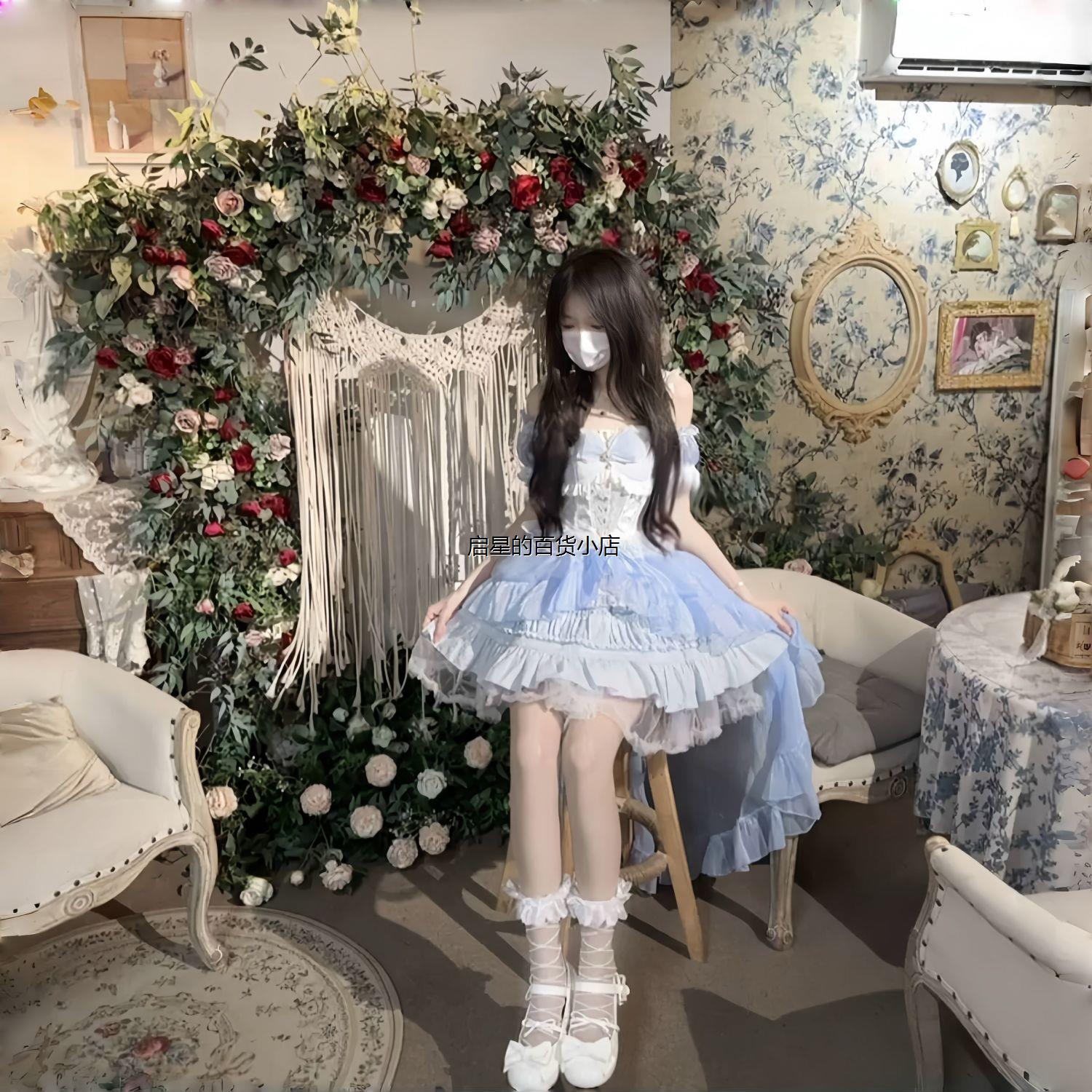 白糖少女新品原创设计Lolita洋装jsk吊带连衣裙夏装