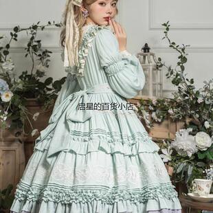 萝莉大码200斤胖妹妹lolita日常优雅款op洋装洛丽塔cla系连衣裙仙