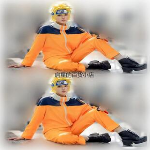 漩涡鸣人cos服疾风传火影忍者鸣人衣服儿童一代护额全套动漫服