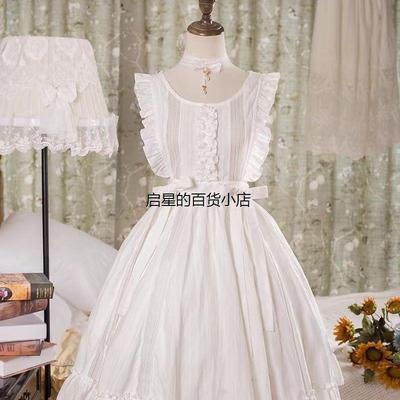 洛丽塔罩裙lolita四时花罩衫外搭蝴蝶结百搭日常汉洋折衷汉洋围裙