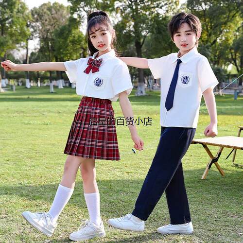 男童女童jk制服套装夏季夏款学院英伦学生短袖班服毕业演出表演服