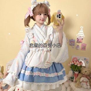 原创正品(萌萌兔)冬款加绒加厚大袖lolita洋装甜美可爱和风套装女