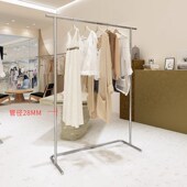 货架网红中岛童装 不锈钢女装 简约陈列衣服架子 店展示架落地式 服装
