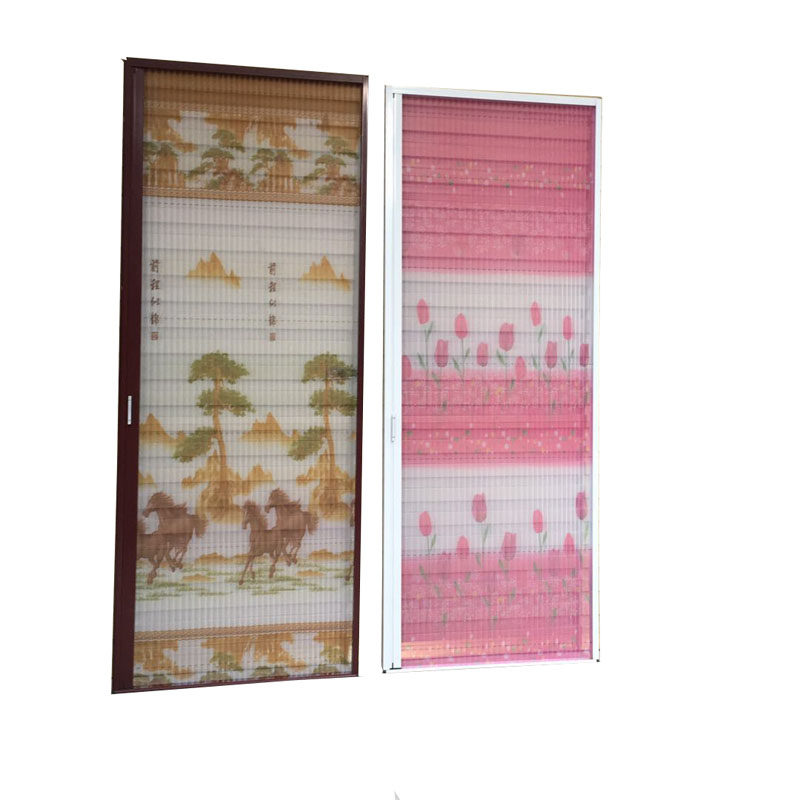 折叠隐形无轨纱门伸缩通风纱窗网铝合金推拉式自装家用防蚊纱窗门