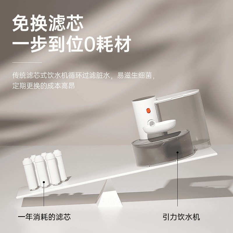 宠有引力饮水机倾倒式猫咪流动水不插电自动喂水器宠物狗狗饮水器