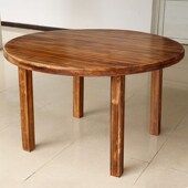 实木圆桌椅餐桌椅组合饭店家用餐桌原木餐馆老式 圆桌面 饭桌新中式