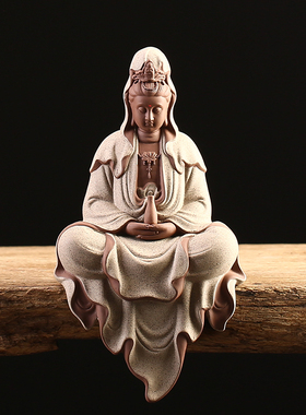 新款净瓶持瓶观音佛像禅意中式客厅玄关摆件观世音菩萨像家居装饰