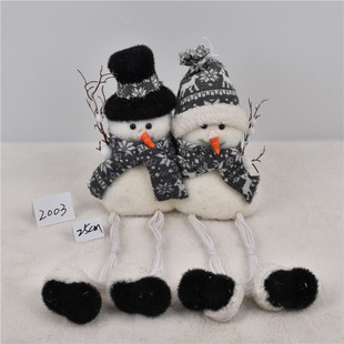 圣诞装饰用品泡沫植绒雪人造型摆件橱窗商场场景布置布艺圣诞雪人