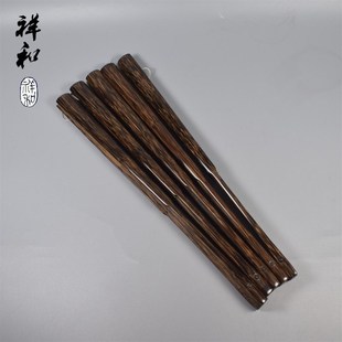 祥和扇坊95寸老料纯手工全棕竹古方头文玩折扇金丝桃苏工宣纸折扇