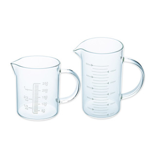 法焙客玻璃量杯带刻度计量水透明克度带手柄大量杯家用量筒