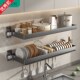 厨房墙上碗碟收纳洗碗槽置物架水槽上方碗架壁挂锅架不锈钢沥水架