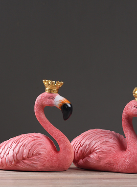 欧式火烈鸟装饰摆件创意婚庆结婚礼物客厅房间电视柜装饰工艺品